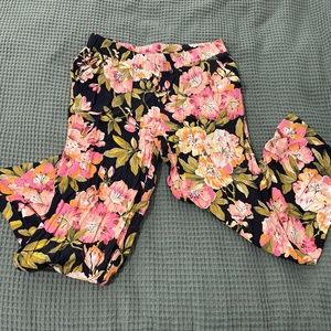 Loft floral fluid wide leg pants size S